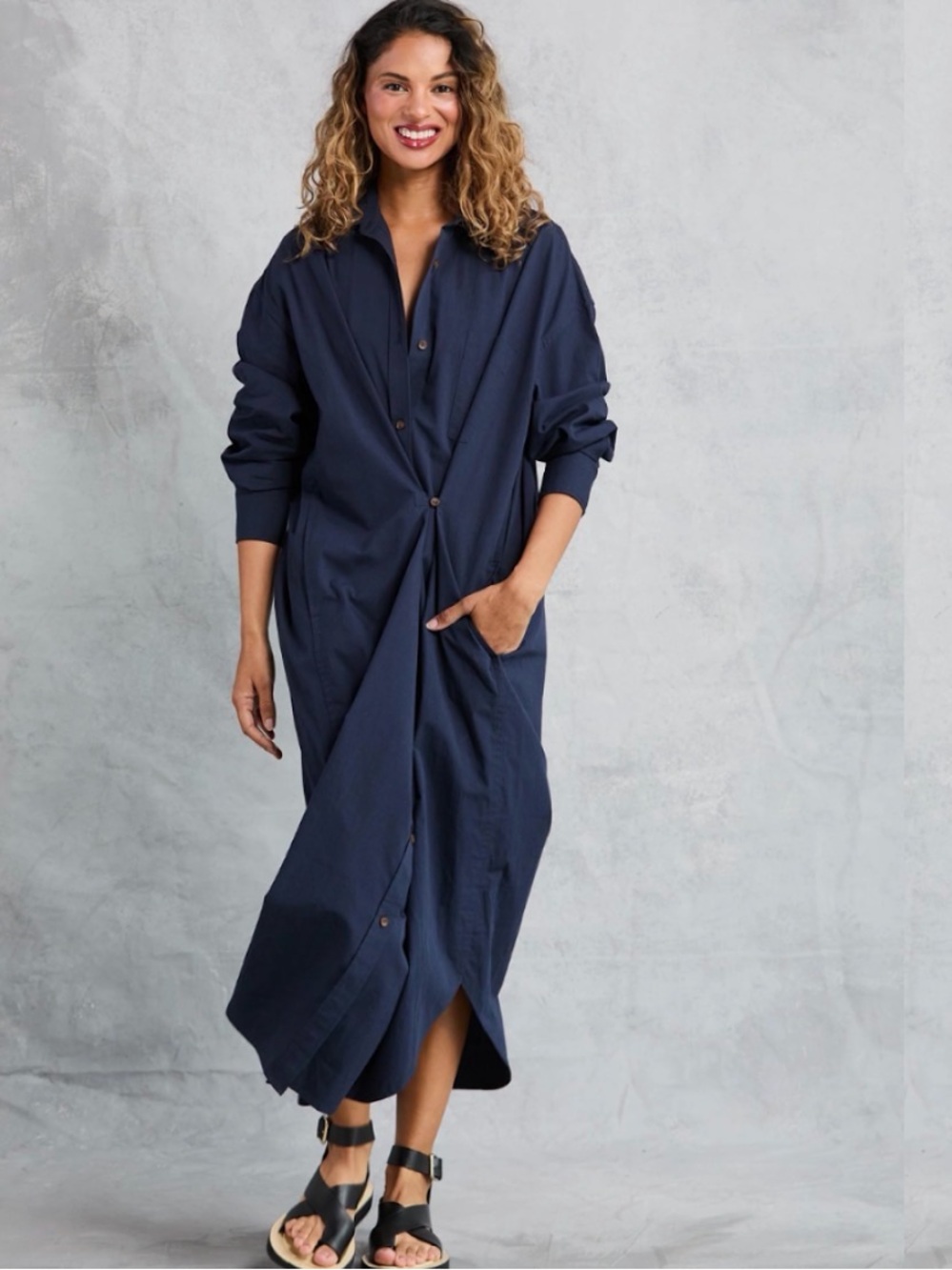 Mamene navy shirt dress medium